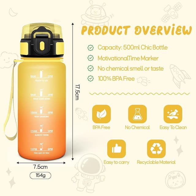 Thumbnail 4 de HoneyHolly Botella Agua 500 ml para niños colegio