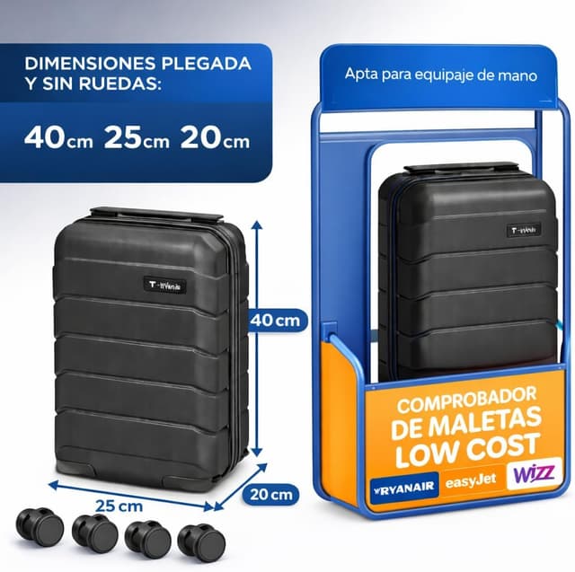 Detalle de T-LOVENDO.ES Trolley cabina 40x25x20 cm 20L