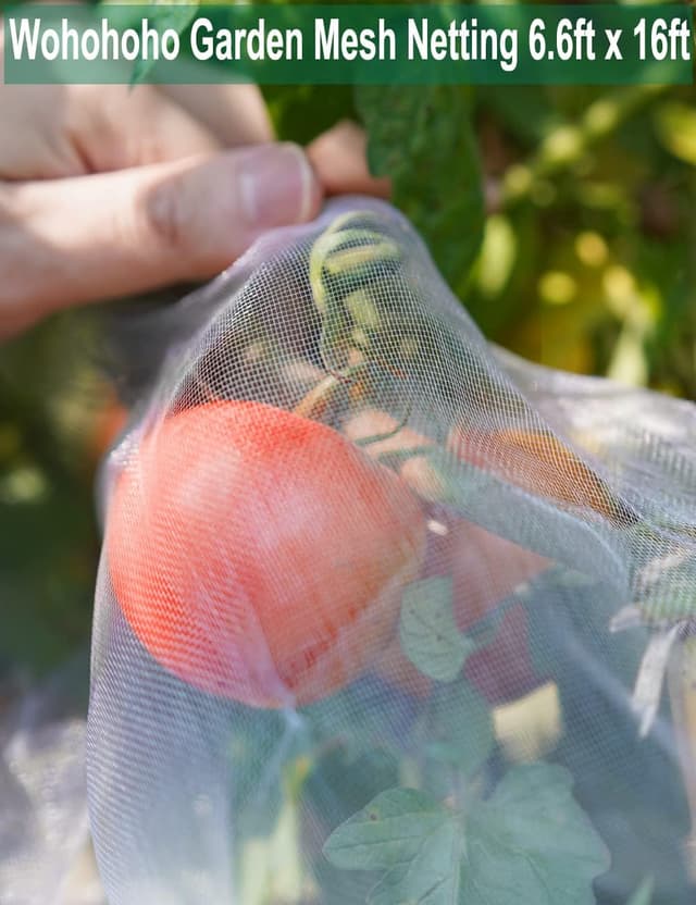 Detalle 2 de Wohohoho Garden Insect Mesh Netting 2m x 5m (6.6ft x 16ft) – ultra-fine plant covers for pest, bird and squirrel protection