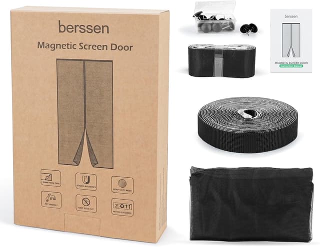 Thumbnail 5 de Mosquitera Magnética para Puerta 100x210 cm - Negro 🦟