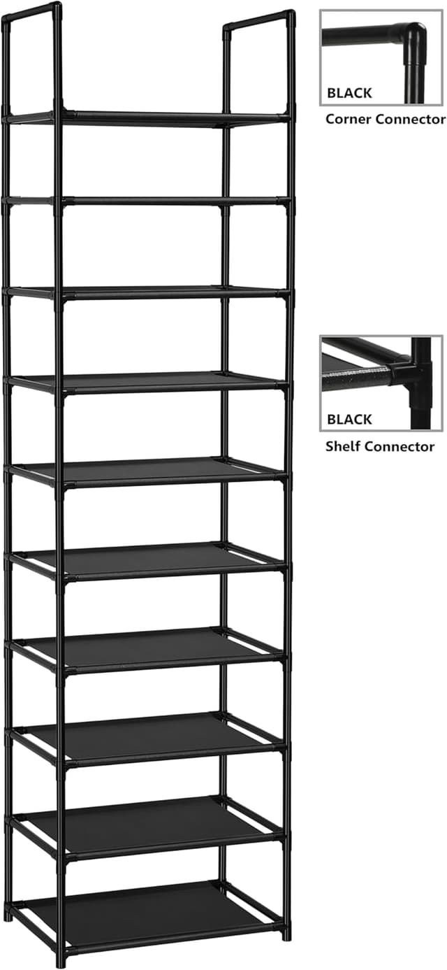 Detalle de FIDUCIAL HOME 10-Tier Shoe Rack (20–25 Pairs) Waterproof Non-Woven Storage Shelf