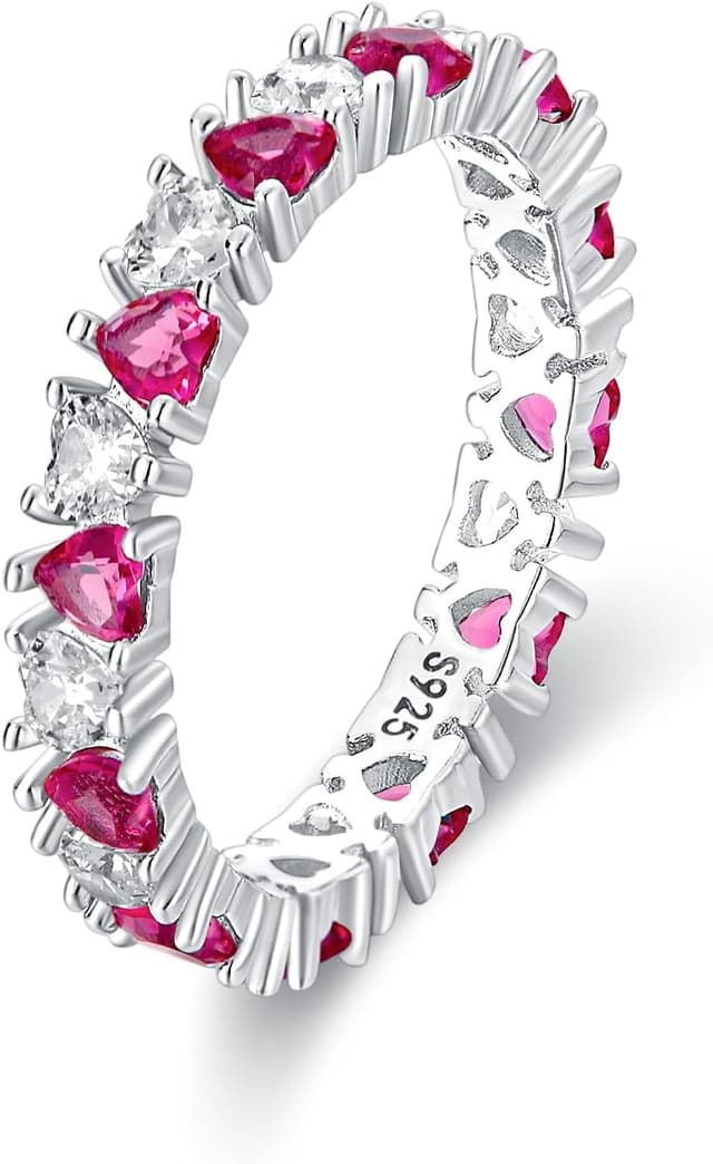 Detalle de KUNSIR 925 Sterling Silber Liebesknoten-Ring mit Zirkonia (Größe R1) für Damen