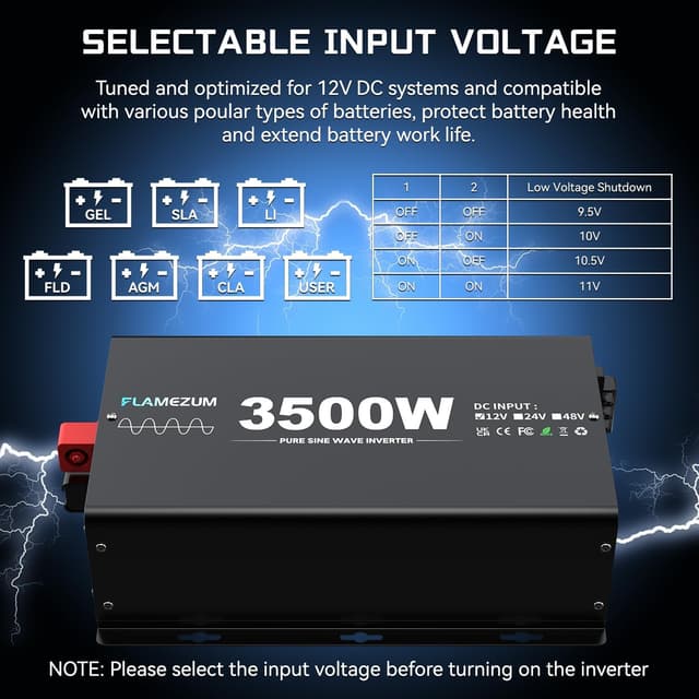 Detalle 2 de FLAMEZUM 3500W pure sine wave inverter