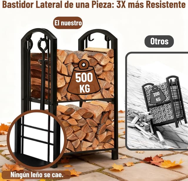 Thumbnail 3 de Amagabeli Estante para leña 73,91 cm