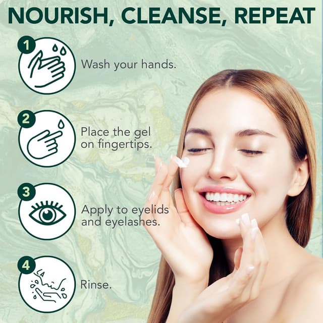 Detalle de NOVEHA Demodex Extra Strength Eyelid Gel Cleanser (50mL) for Demodex, MGD & Dry Eye