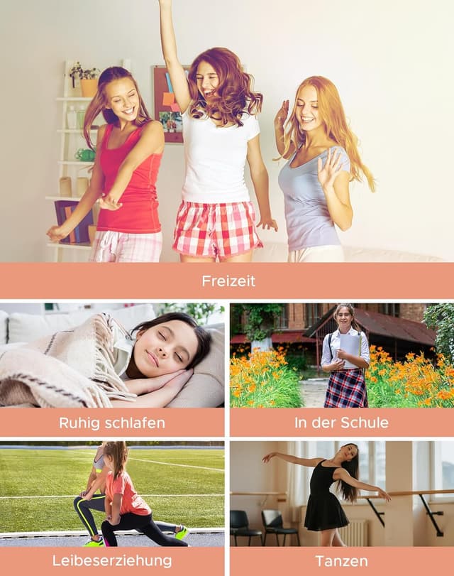 Detalle de INNERSY Menstruationsunterwäsche für Mädchen (3er Pack) aus Baumwolle – Periodenslips für Schule & Sport