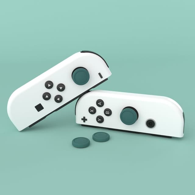 Detalle 2 de eXtremeRate PlayVital silicone joystick caps (Hunter Green) for Switch OLED Joy‑Con
