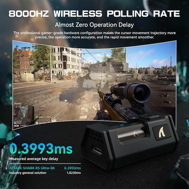 Detalle 2 de ATTACK SHARK R5 Gaming-Maus 39 g