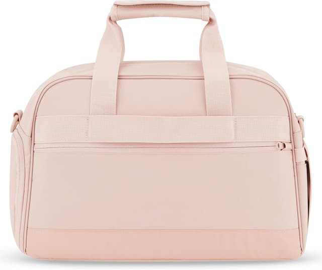 Detalle 2 de Larkson Finja Medium Weekender donna e uomo rosa, borsa da viaggio con scomparto scarpe e materiale in PET riciclato
