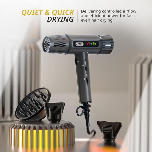 Detalle de Wahl Vanquish Cool Grey Hair Dryer with LED Display, Cool Shot & Auto-Clean