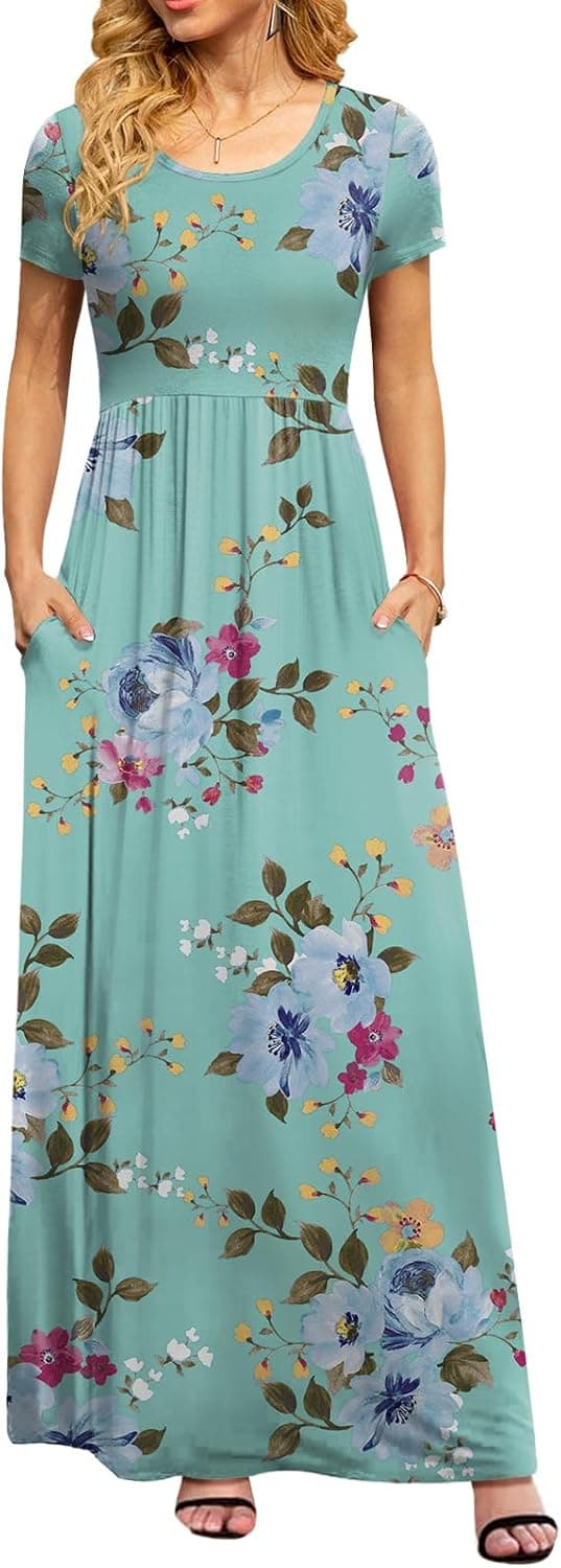 Detalle 2 de DB MOON Womens 2026 Summer Maxi Dress with Empire Waist and Pockets