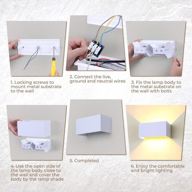 Thumbnail 6 de ENCOFT set da 2 applique LED da parete 24W IP65 3000K in alluminio con angolo regolabile