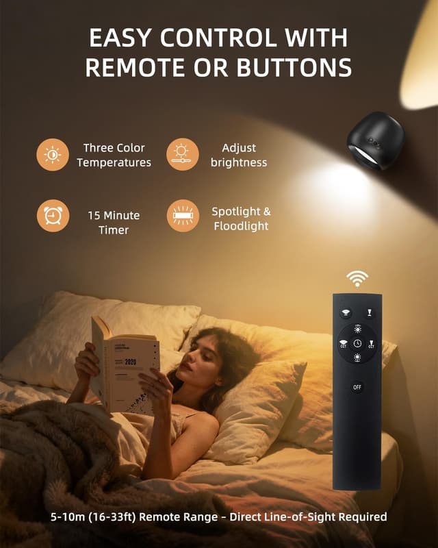 Detalle 2 de Rechargeable LED Up and Down Wall Lights 2 Pack