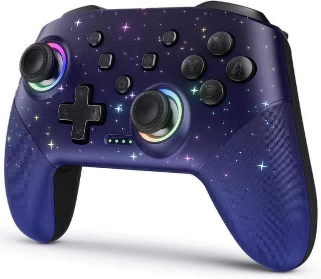Detalle de VOYEE Wireless Pro Controller for Switch, Lite, OLED & PC with RGB, Turbo and 6‑axis gyro