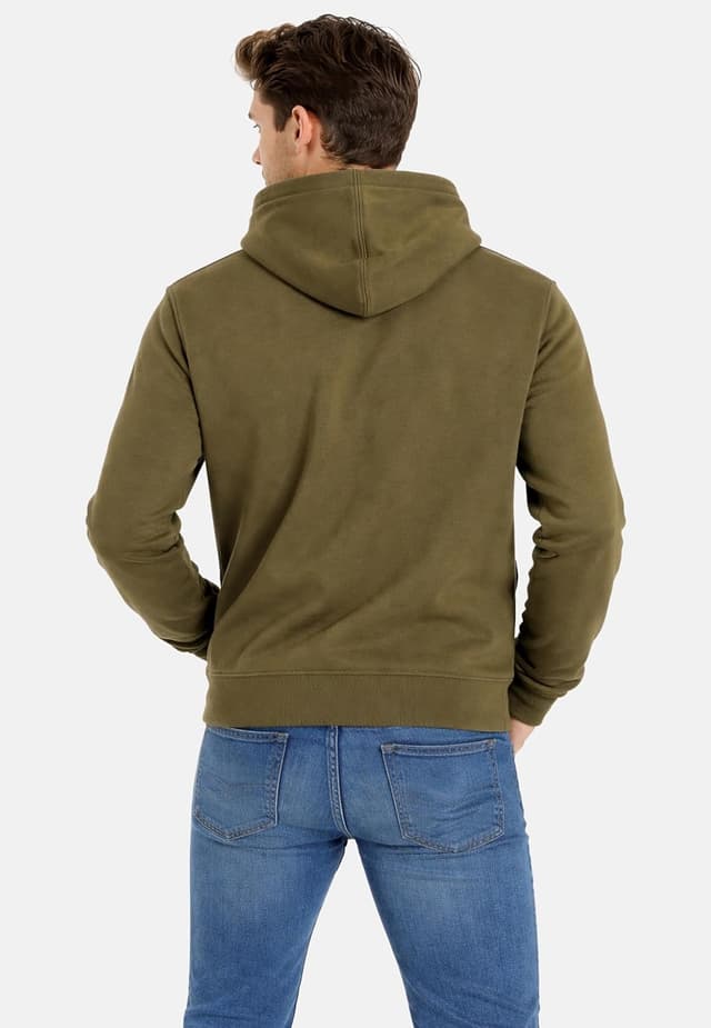 Detalle de Tommy Jeans felpa uomo Linear Logo con cappuccio in cotone felpato