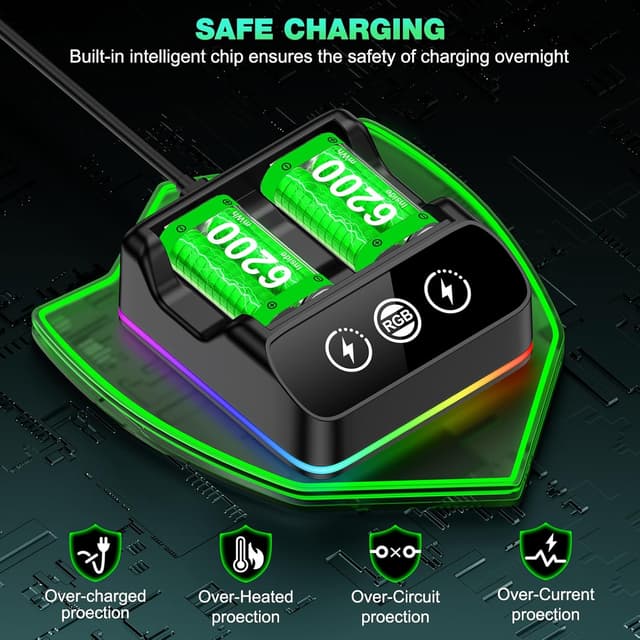 Detalle 2 de HASACOOL 6200mWh rechargeable battery pack for Xbox controllers