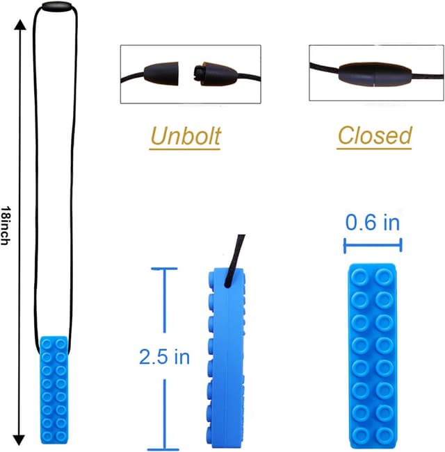 Detalle 2 de GNAWRISHING Chew Necklaces 10pcs for Sensory Kids