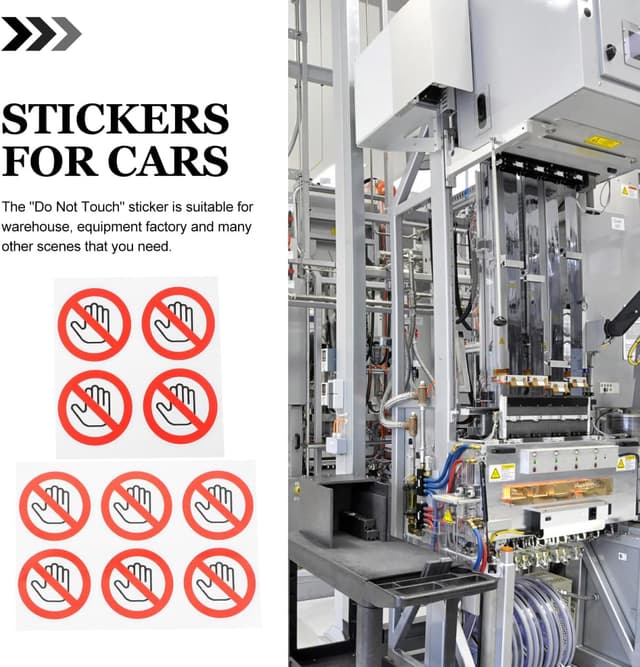 Detalle de Ciieeo "Do Not Touch" Stickers 10-Pack (0.98 inch) self-adhesive warning labels for machinery safety