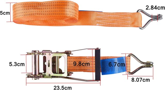 Detalle de MANDUKA cinghia di ancoraggio con cricchetto e ganci, 10 m x 5 cm (fino a 4.000 kg)