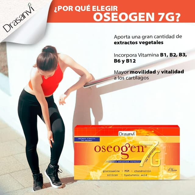 Detalle 2 de Drasanvi OSEOGEN 7G️ Vitamina para Articulaciones, 20 Viales