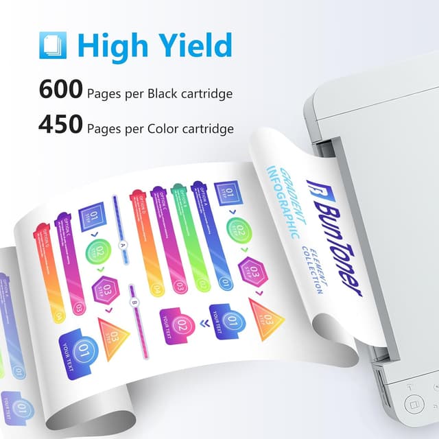 Detalle de BunToner 305 XL Patronen Schwarz/Farbe 2er-Pack