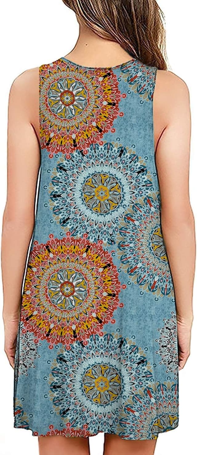 Detalle 2 de PCEAIIH Women’s Swing T-Shirt Summer Dress with Pockets (Rayon/Spandex)