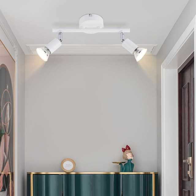 Thumbnail 6 de Glitzerlife LED Deckenleuchte GU10 (2-flammig) mit drehbaren Köpfen in Weiß – moderne Deckenspots für Räume wie Flur & Küche