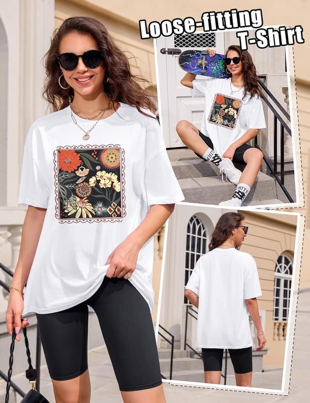Detalle 2 de Xnova oversized graphic T-shirt for women