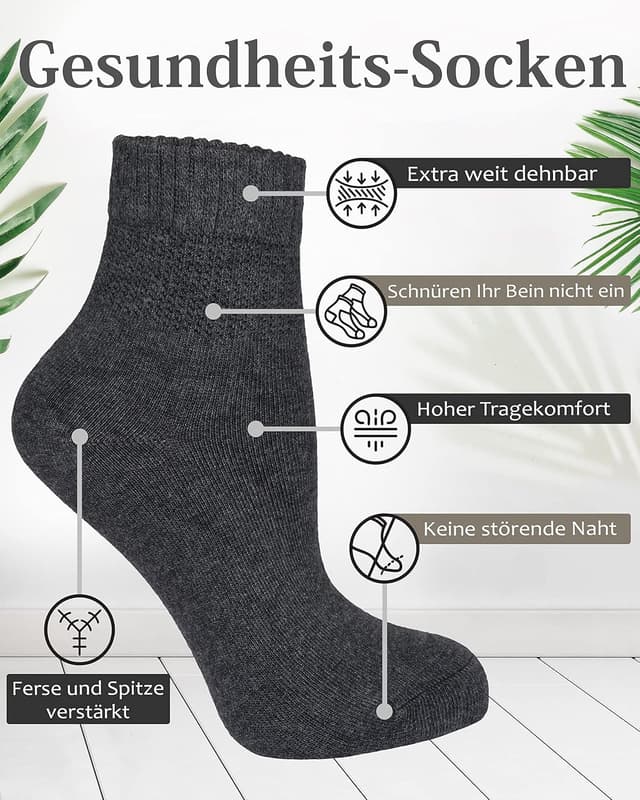 Detalle de Fiera Besa Diabetikersocken für Damen ohne Gummibund
