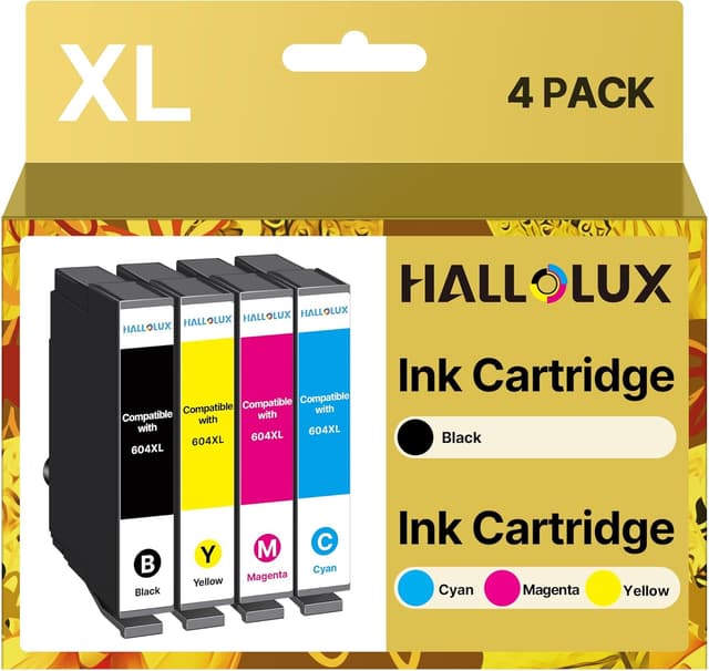 Detalle de HALLOLUX 604XL Ink Cartridges Multipack High Yield Compatible for Epson 604XL 604 XL for XP-2200 XP-2205 XP-3200 XP-3205 XP-4200 XP-4205 WF-2910DWF WF-2930DWF WF-2935DWF (Black Cyan Magenta Yellow)
HALLOLUX 604XL Ink Cartridges Multipack High…