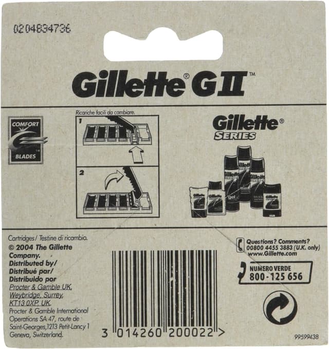 Detalle 2 de Gillette GII Lame Comfort intercambiabili da uomo (confezione da 5) – lamette di ricambio facili da sostituire