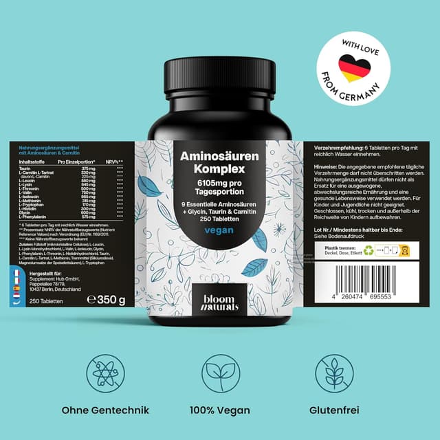 Detalle de Aminosäuren Komplex 6105 mg Tabletten