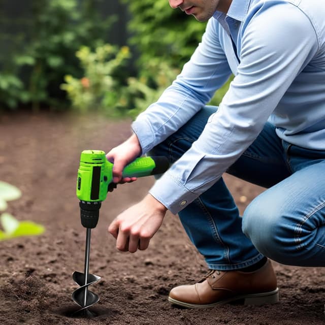 Detalle 2 de 8x42cm Black Twin Auger Drill Bit (Double Spiral) for Fast Planting & Post Holes