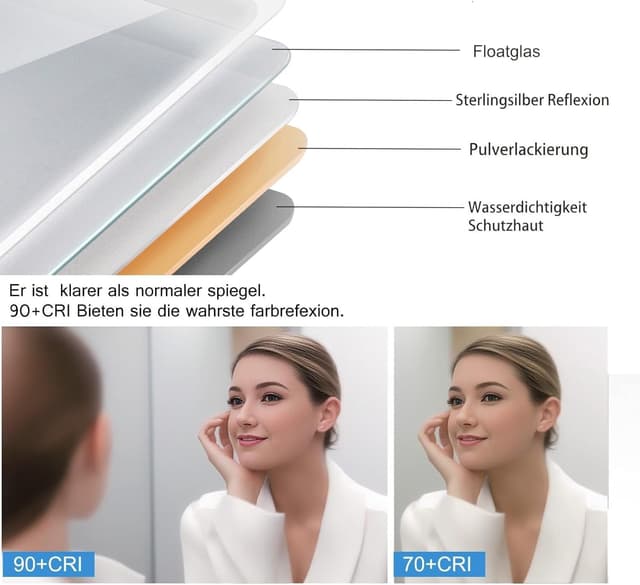 Thumbnail 4 de MIQU Specchio bagno LED 60×50 cm 6500K