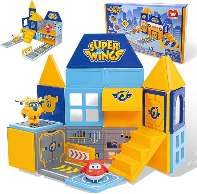Detalle de Super Wings Blocs de Construction Magnétiques 42 pièces – jouet magnétique éducatif pour 3 à 8 ans (multicolore)