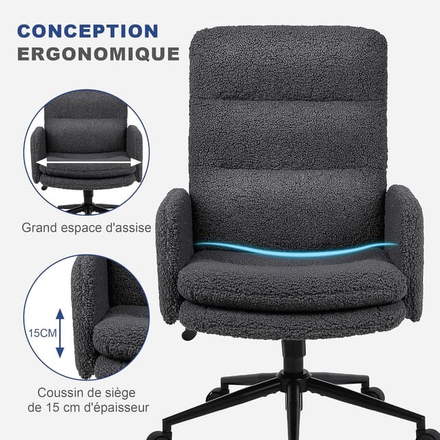 Thumbnail 4 de Youhauchair Chaise de bureau ergonomique 15 cm