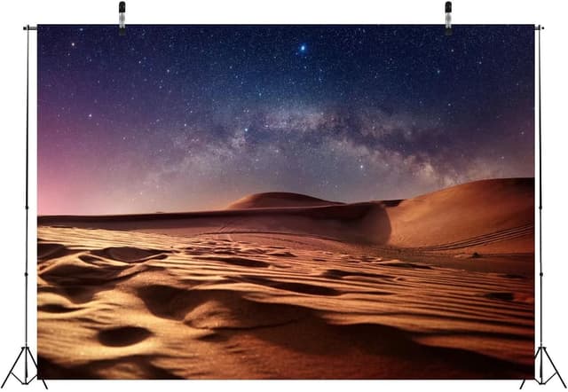 Detalle de BELECO 2.1 x 1.5m Fabric Desert Dune Star Background for Photo Booth & Events