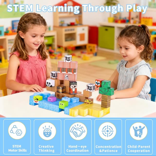 Detalle de Pirate ship magnetic blocks for STEM, Age 3-10