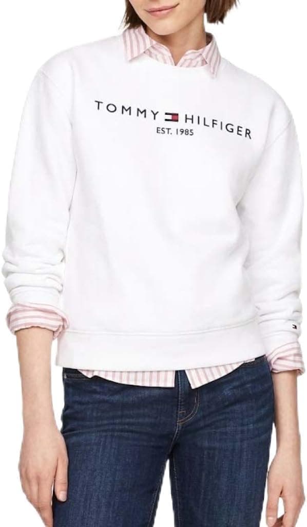 Detalle de Tommy Hilfiger Adaptive Damen Pullover-Sweatshirt mit Corp-Logo (Ww0ww47831)