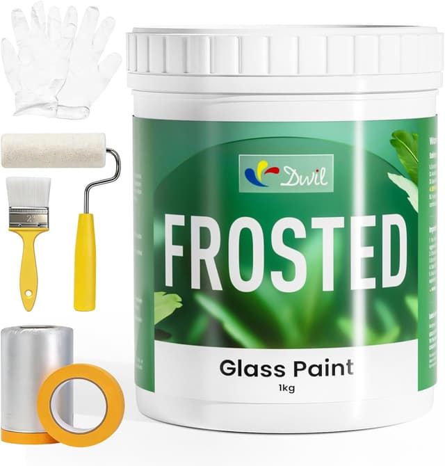 Detalle de DWIL Frosted Glass Paint (32oz) – Window Privacy Spray/Paint for Bathrooms, Kitchens & Doors