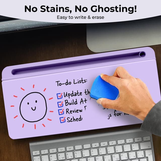 Detalle 1 de Chalkola Lavender glass whiteboard