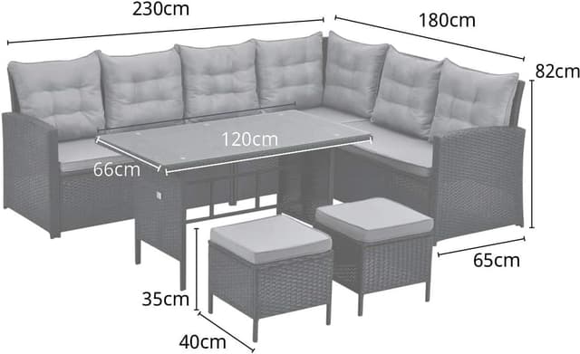 Detalle 2 de Evre Monroe outdoor dining set 8 seats