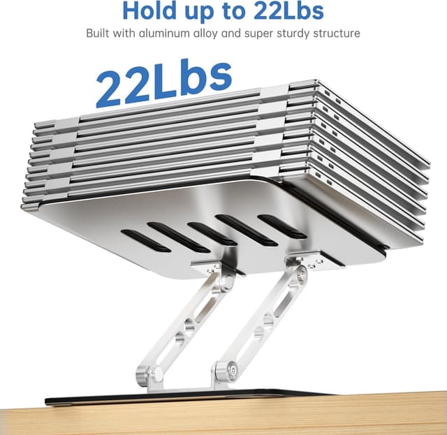 Thumbnail 6 de GleYo Adjustable Laptop Stand for Desk with 360° Rotating Base (Ergonomic, Foldable, 10–16 inch Laptops)