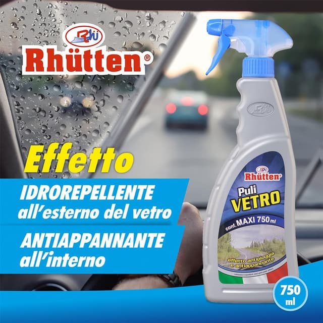 Detalle 2 de Rhütten Pulivetro antipioggia 750 ml: effetto idrorepellente e antiappannante