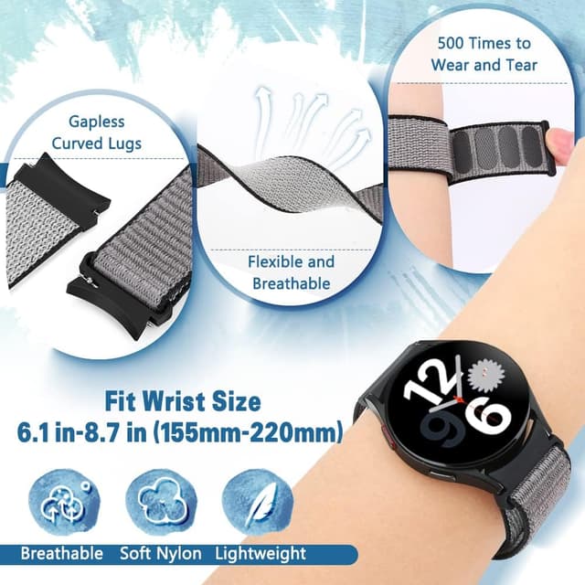 Detalle 2 de Runostrich Nylon Watch Strap (Sport Loop) replacement for Samsung Galaxy Watch 7/6/5/4 & FE