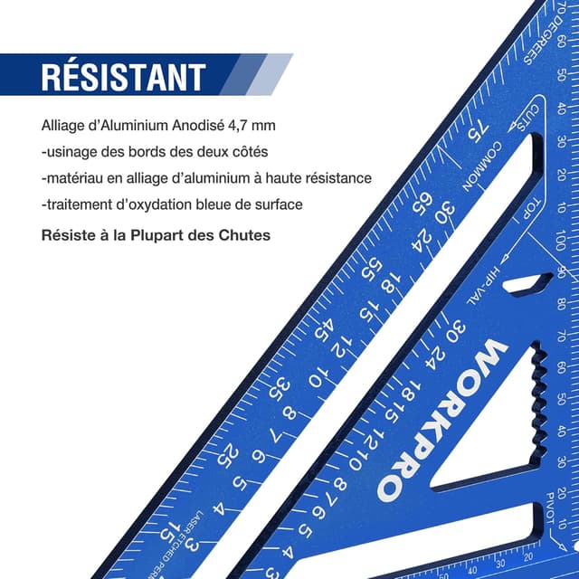 Thumbnail 1 de WORKPRO Equerre Menuisier 180 mm đ