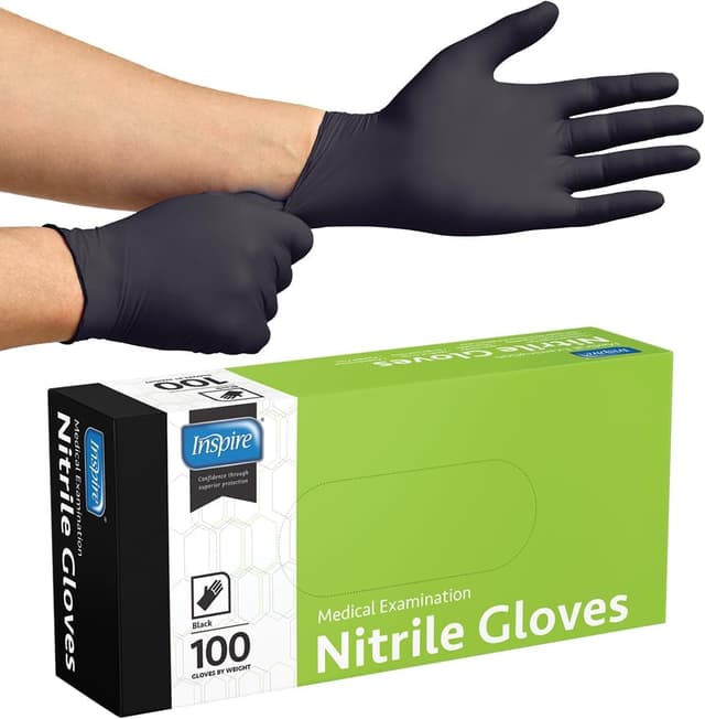 Imagen de Inspire Black Nitrile Gloves 4.5 mil en OfertitasTOP