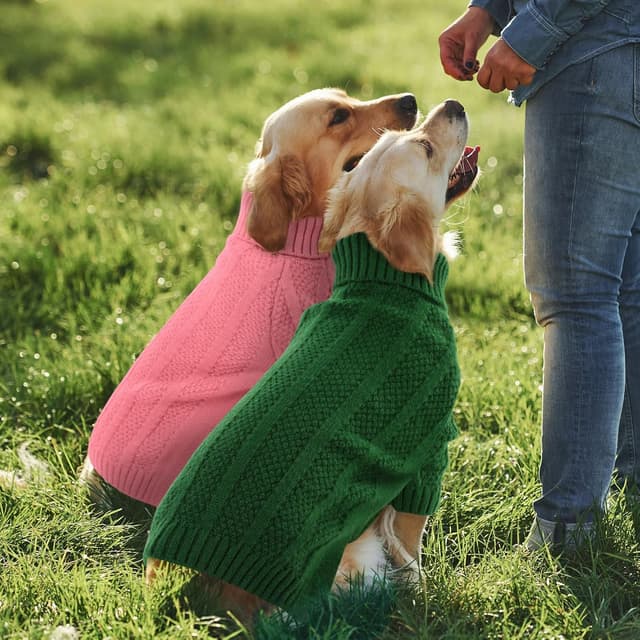 Detalle de Queenmore Dog Jumper Large (Pink, XL) – ultra-soft knitted stretch jumper for Labradors & Golden Retrievers