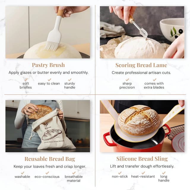 Thumbnail 4 de Mirafolk Sourdough Starter Kit 10in proofing basket