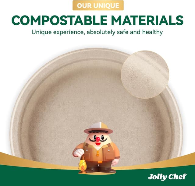 Thumbnail 6 de JOLLY CHEF Heavy Duty Compostable Plates 10in
